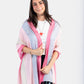Wide Striped Handwoven Bamboo Viscose Scarf - Pink & Sky Blue
