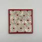 Wood Coaster Inlaid with Mother of Pearl (Set of 4) - Kaleidoscope Red