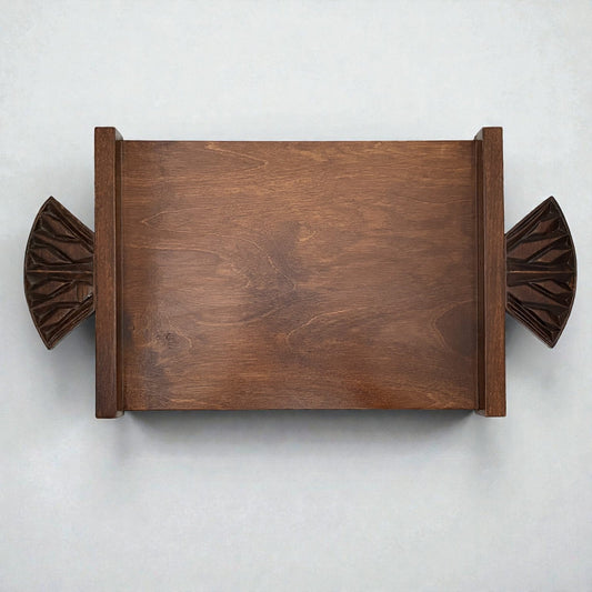 Wooden Cheese Board- Lotus Dark Brown