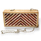Ethically Handcrafted Wood Clutch Inlaid with Mother of Pearl by Women Artisans. Fair Trade