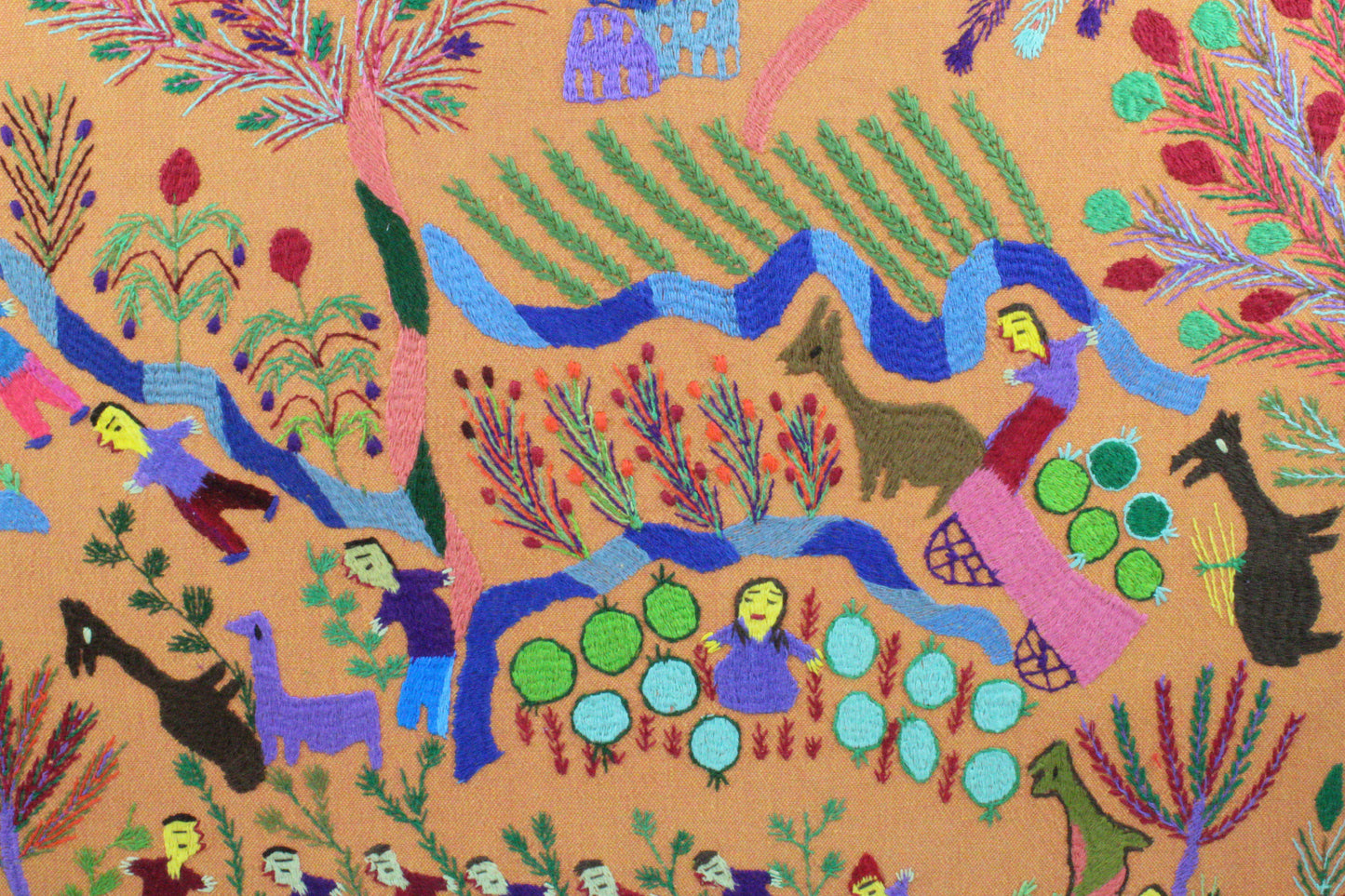Hand Embroidered Tapestry - The Countryside by Reda Hakim - Dandarah