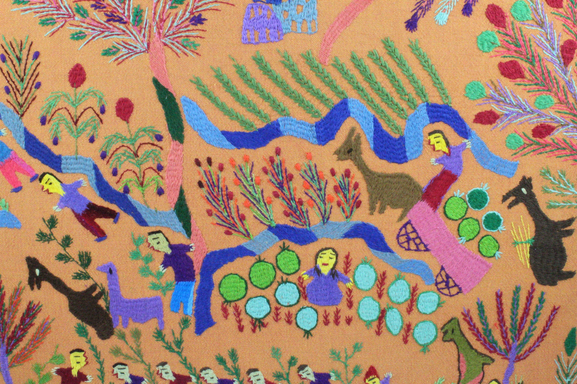 Hand Embroidered Tapestry - The Countryside by Reda Hakim - Dandarah