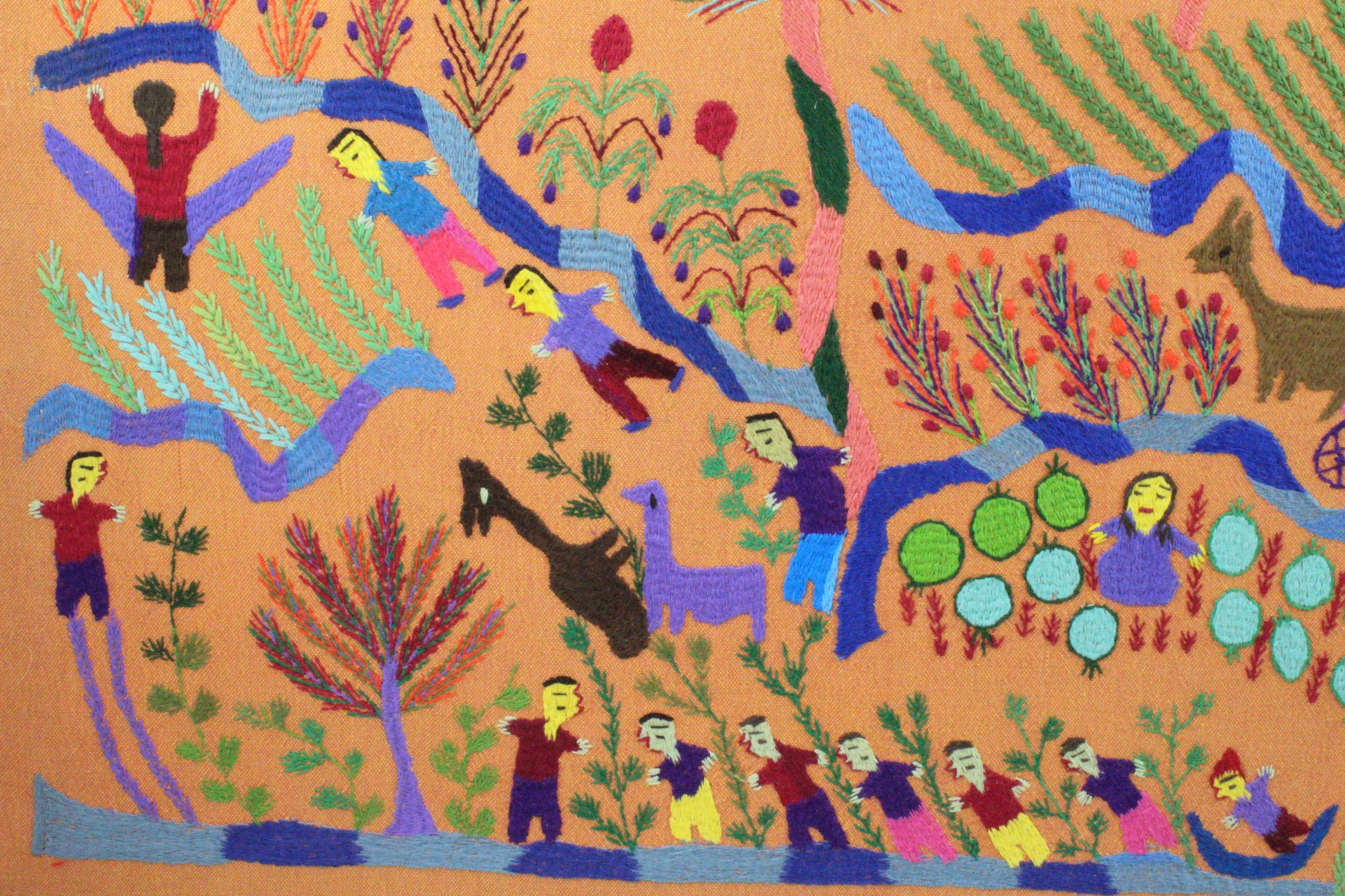 Hand Embroidered Tapestry - The Countryside by Reda Hakim - Dandarah
