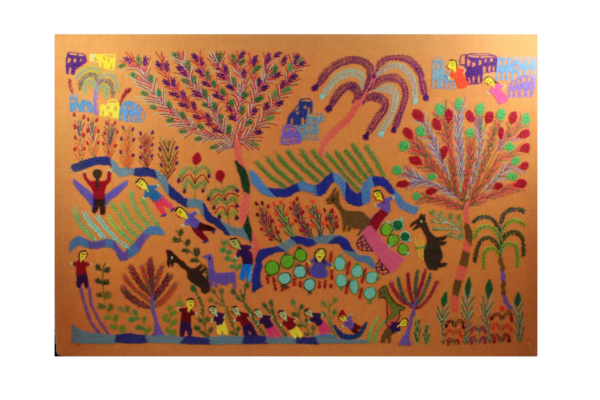 Hand Embroidered Tapestry - The Countryside by Reda Hakim - Dandarah