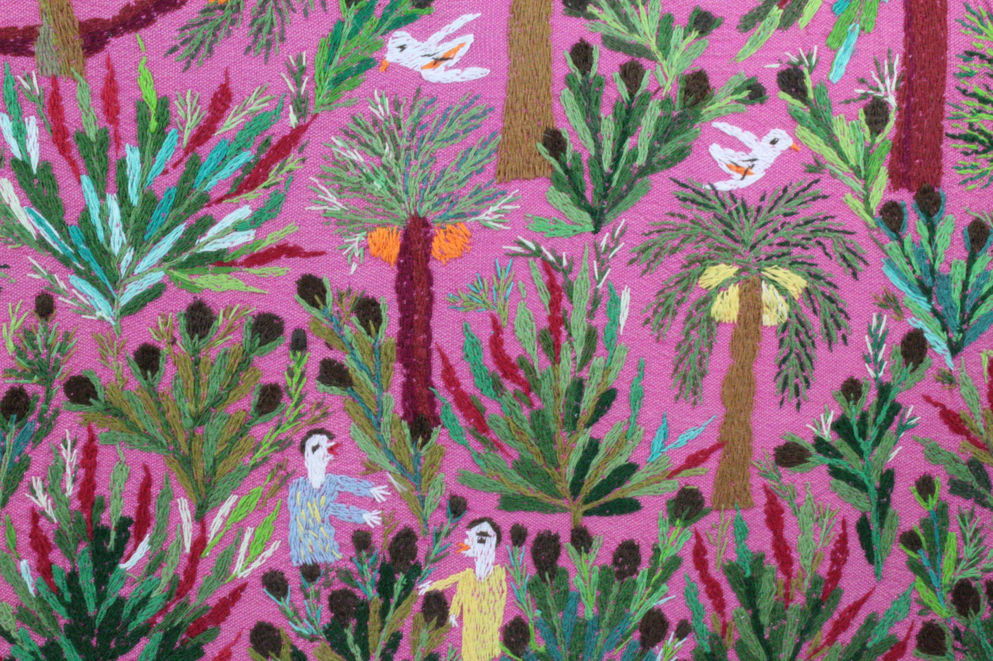 Hand Embroidered Tapestry - Eggplant Picking - Dandarah
