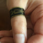 Handmade Copper Band Ring - Key of Life: Black