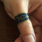 Handmade Copper Band Ring - Key of Life: Blue