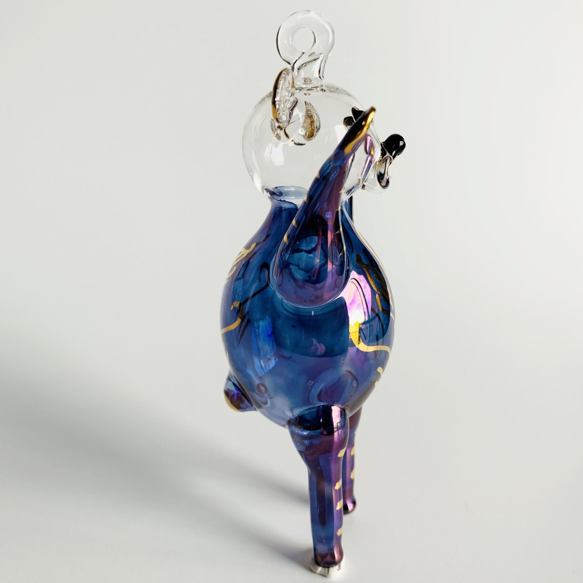 Blown Glass Ornament - Magic Teddy Bear: Blue