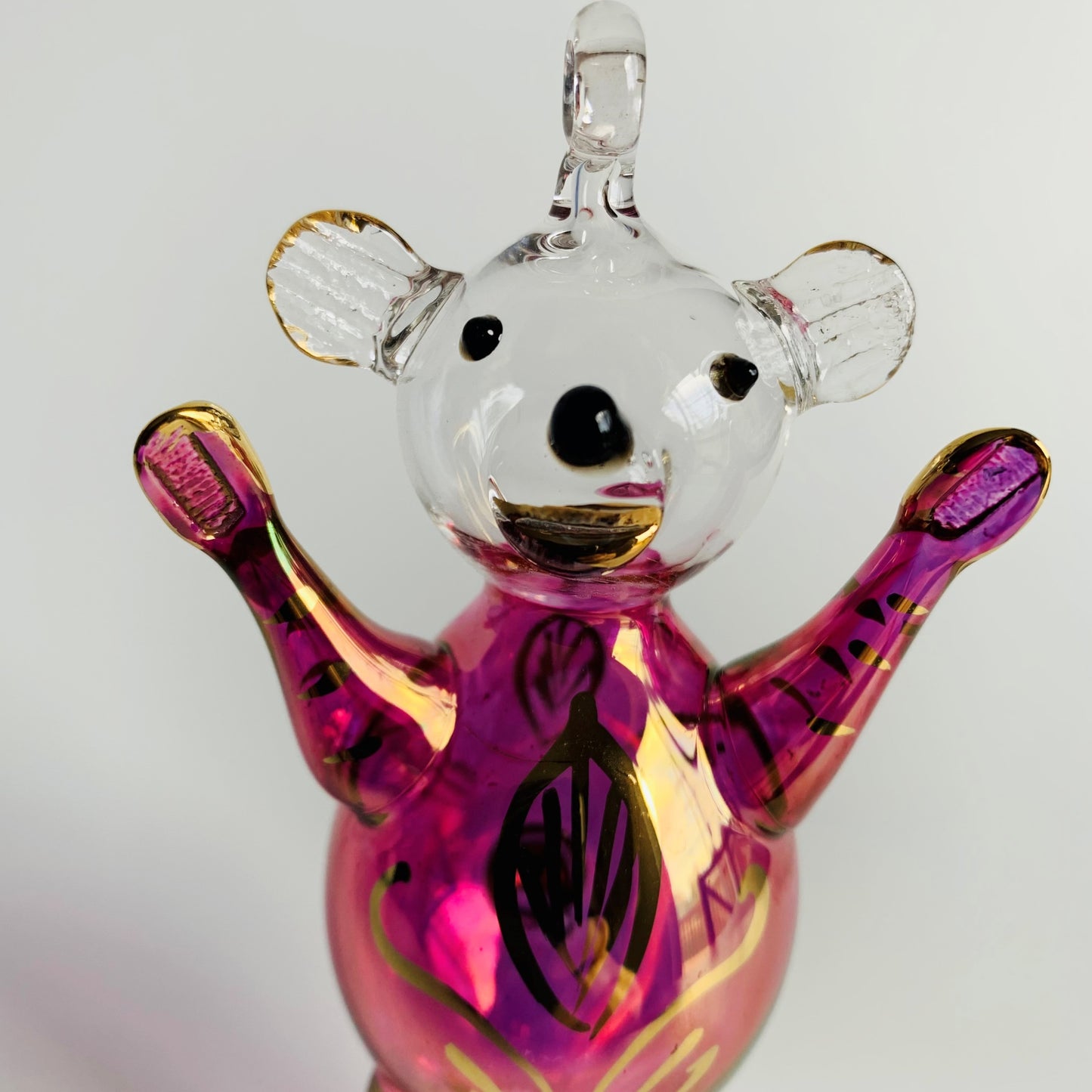Blown Glass Ornament - Magic Teddy Bear: Pink