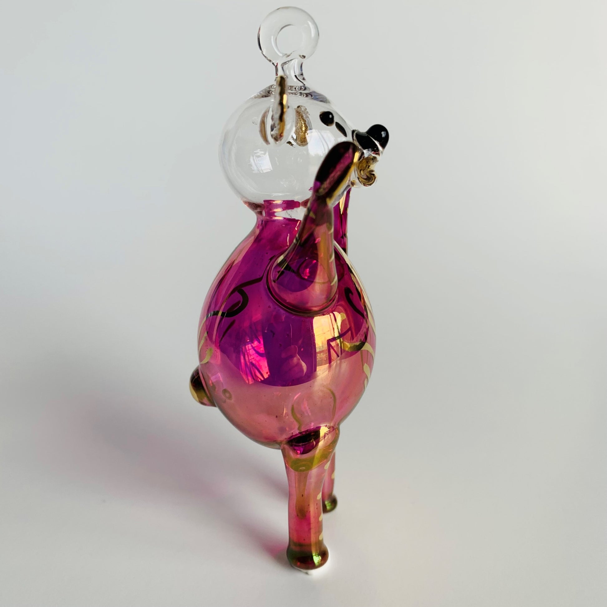 Blown Glass Ornament - Magic Teddy Bear: Pink