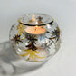 Blown Glass Candle Holder - Christmas Silver & Gold