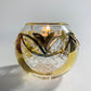 Fair Trade Blown Glass Candle Holder - Gold Garland