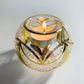 Fair Trade Blown Glass Candle Holder - Gold Garland