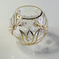 Blown Glass Candle Holder - Gold Lotus