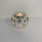 Blown Glass Candle Holder - Gold Stars