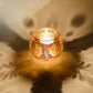 Blown Glass Candle Holder - Palm Leaf Amber