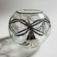 Blown Glass Candle Holder - Silver Drapes