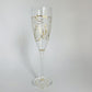 Blown Glass Champagne Flute - Delicate Flowers