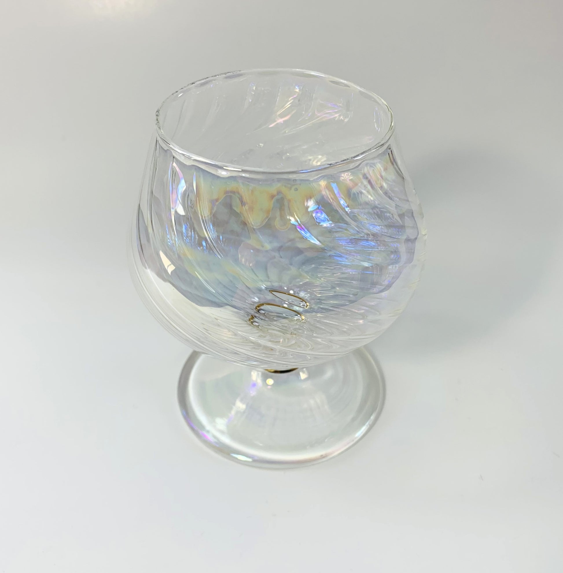 Blown Glass Cognac Glass - Iridescent