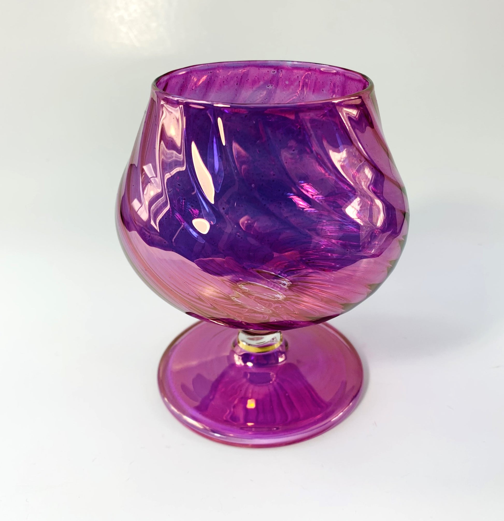 Blown Glass Cognac Glass - Iridescent