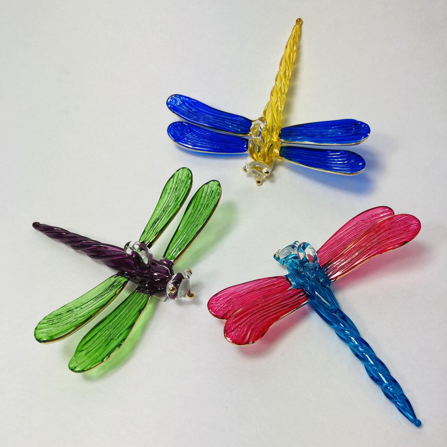 Blown Glass Ornament - Dragonfly Blue & Yellow