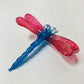 Blown Glass Ornament - Dragonfly Fuchsia & Turquoise