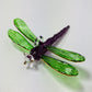 Blown Glass Ornament - Dragonfly Green & Purple