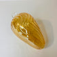 Blown Glass Egg Ornament - Wavy Yellow