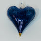 Blown Glass Ornament - Heart: Blue