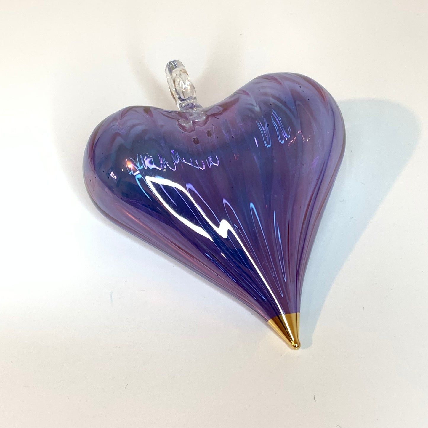 Blown Glass Ornament - Heart: Very Peri