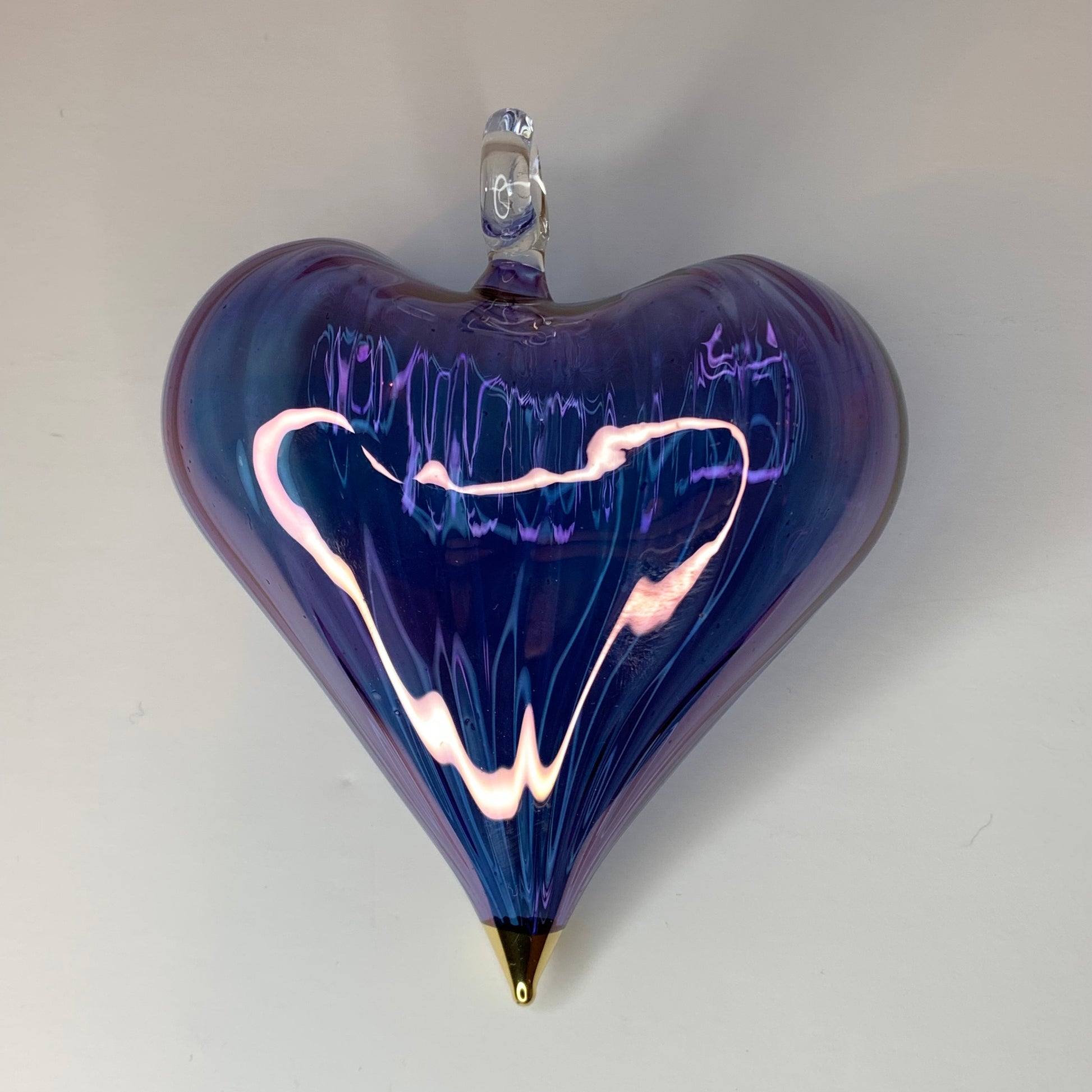 Blown Glass Ornament - Heart: Very Peri