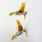 Blown Glass Ornament - Hummingbird: Honey & Blue