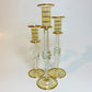 Long Stem Blown Glass Candle Holder - Yellow