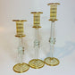 Long Stem Blown Glass Candle Holder - Yellow