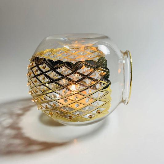 Blown Glass Oil Diffuser - Gold Diamonds