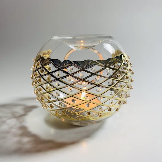 Blown Glass Oil Diffuser - Gold Diamonds