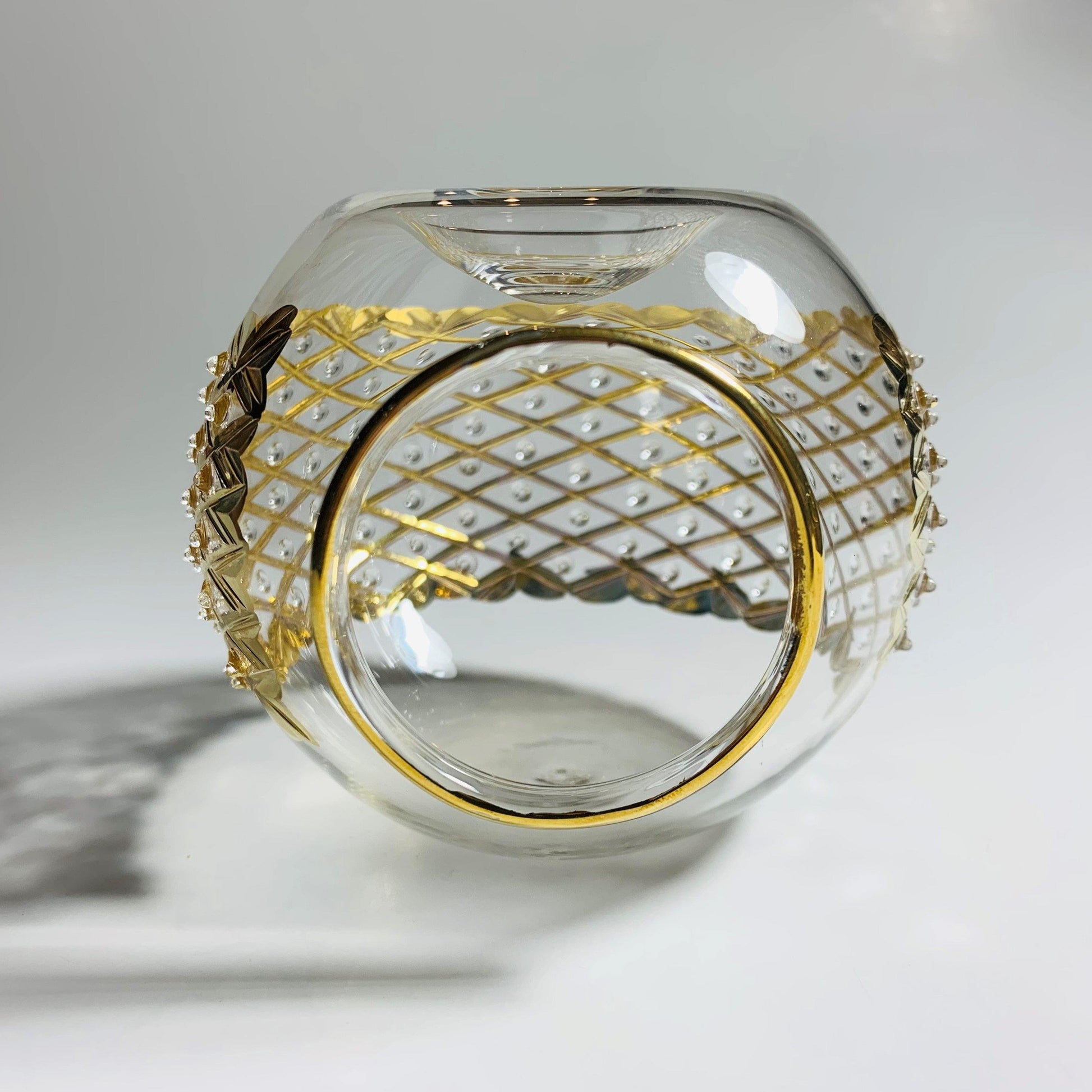 Blown Glass Oil Diffuser - Gold Diamonds
