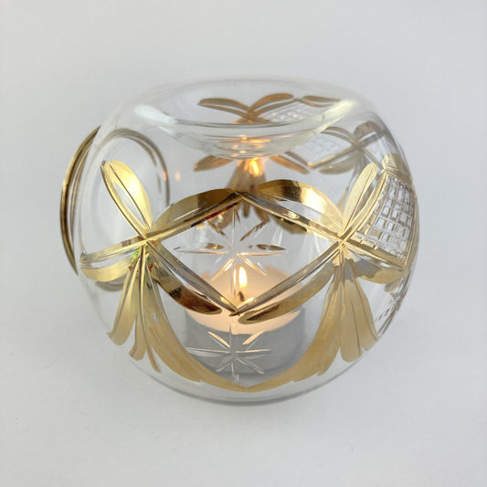 Blown Glass Oil Diffuser - Gold Drapes