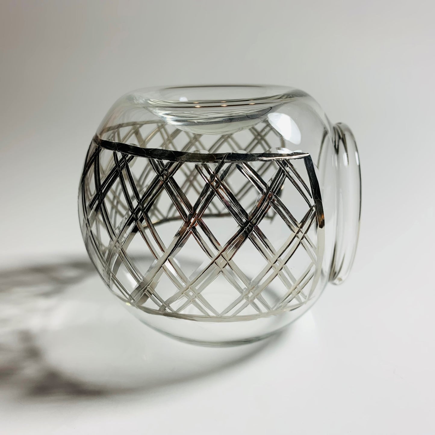 Blown Glass Oil Diffuser - Silver Lines