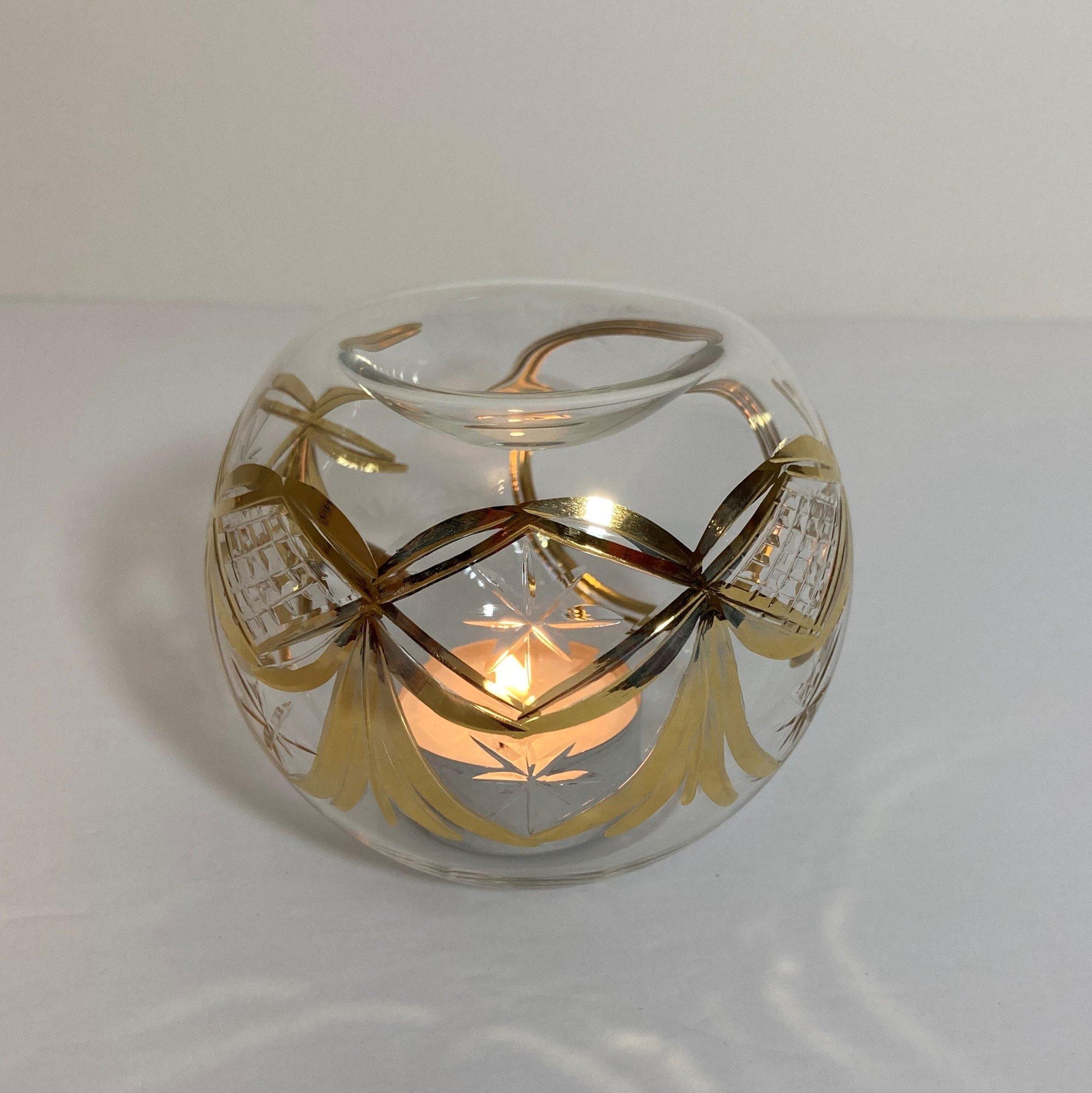 Blown Glass Oil Diffuser - Gold Drapes