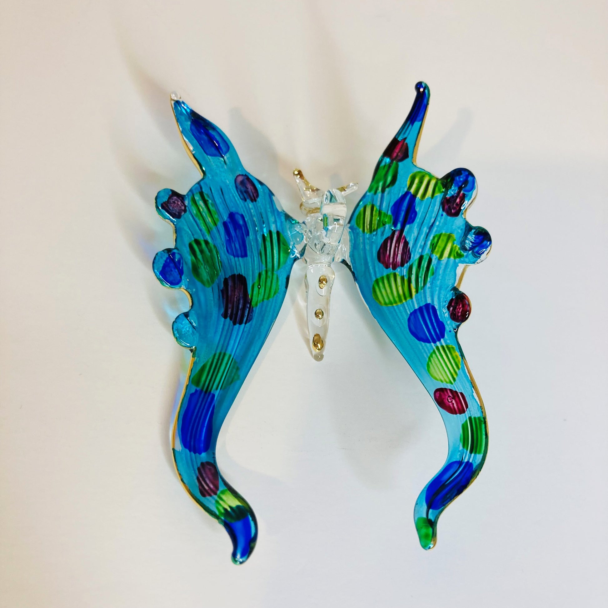 Blown Glass Ornament - Butterfly Turquoise