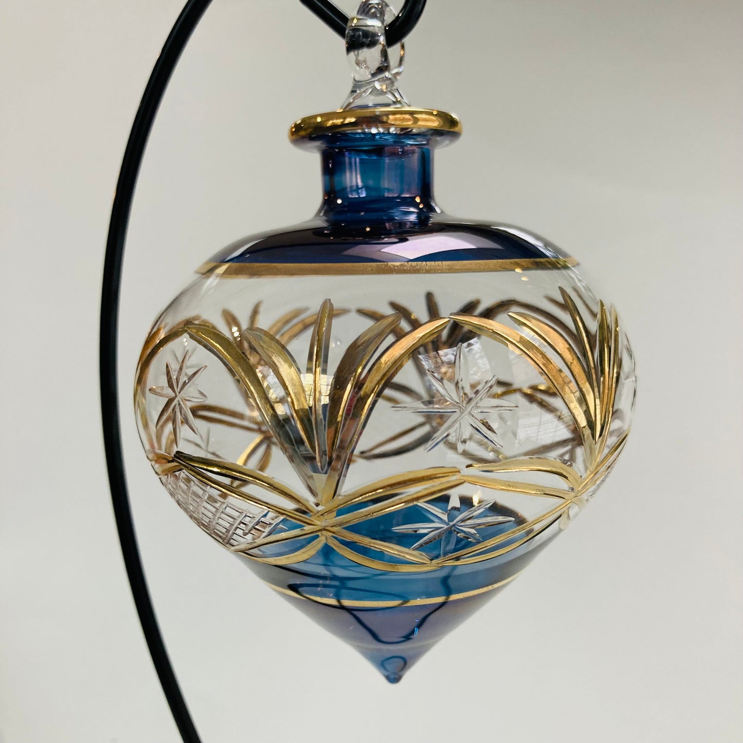 Blown Glass Ornament - Drop Blue