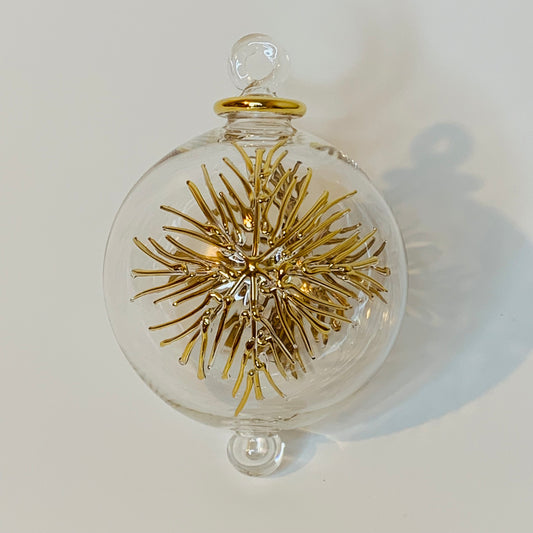 Blown Glass Ornament - Frozen Gold