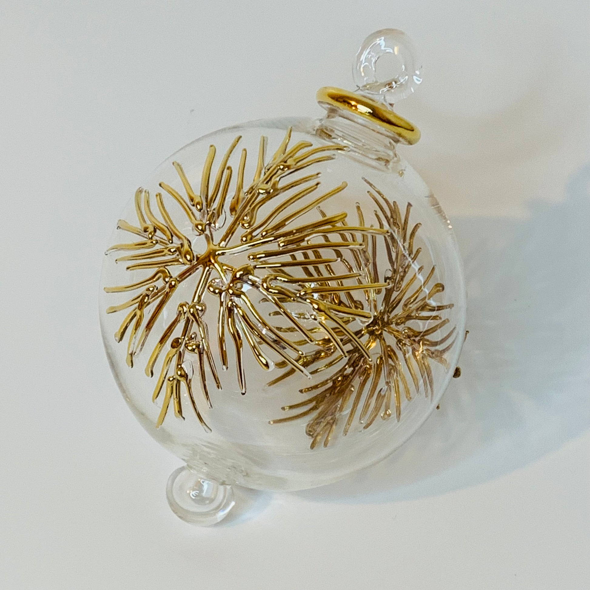 Blown Glass Ornament - Frozen Gold