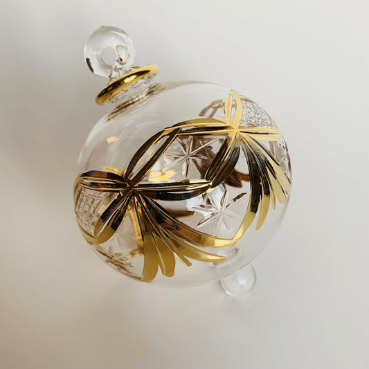 Ethically Sourced Blown Glass Ornament - Gold Garland