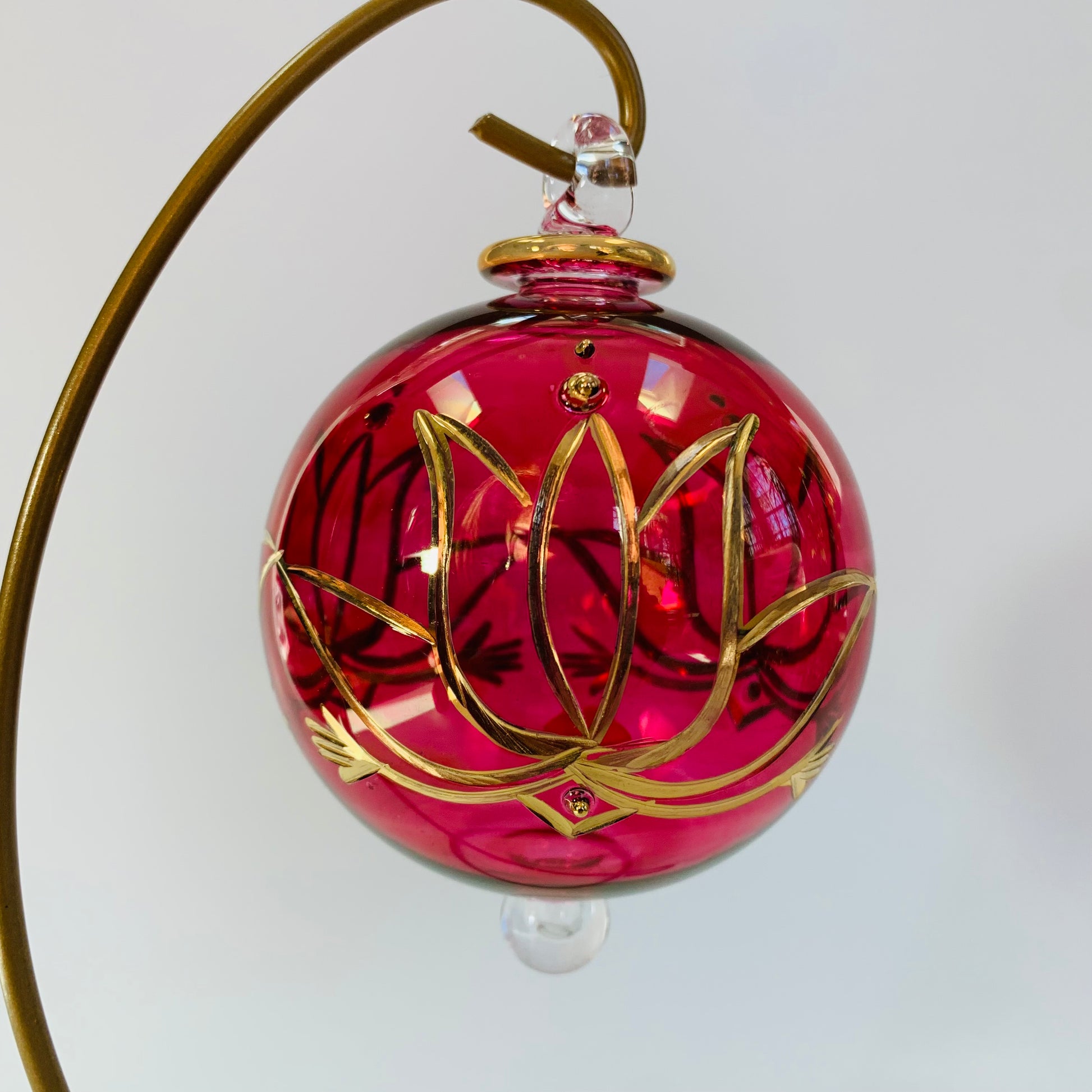 Blown Glass Ornament - Colored Lotus