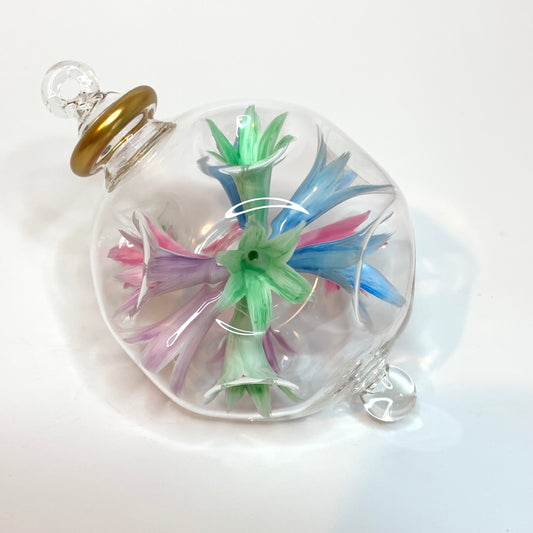 Blown Glass Ornament - Blossoms Pastels