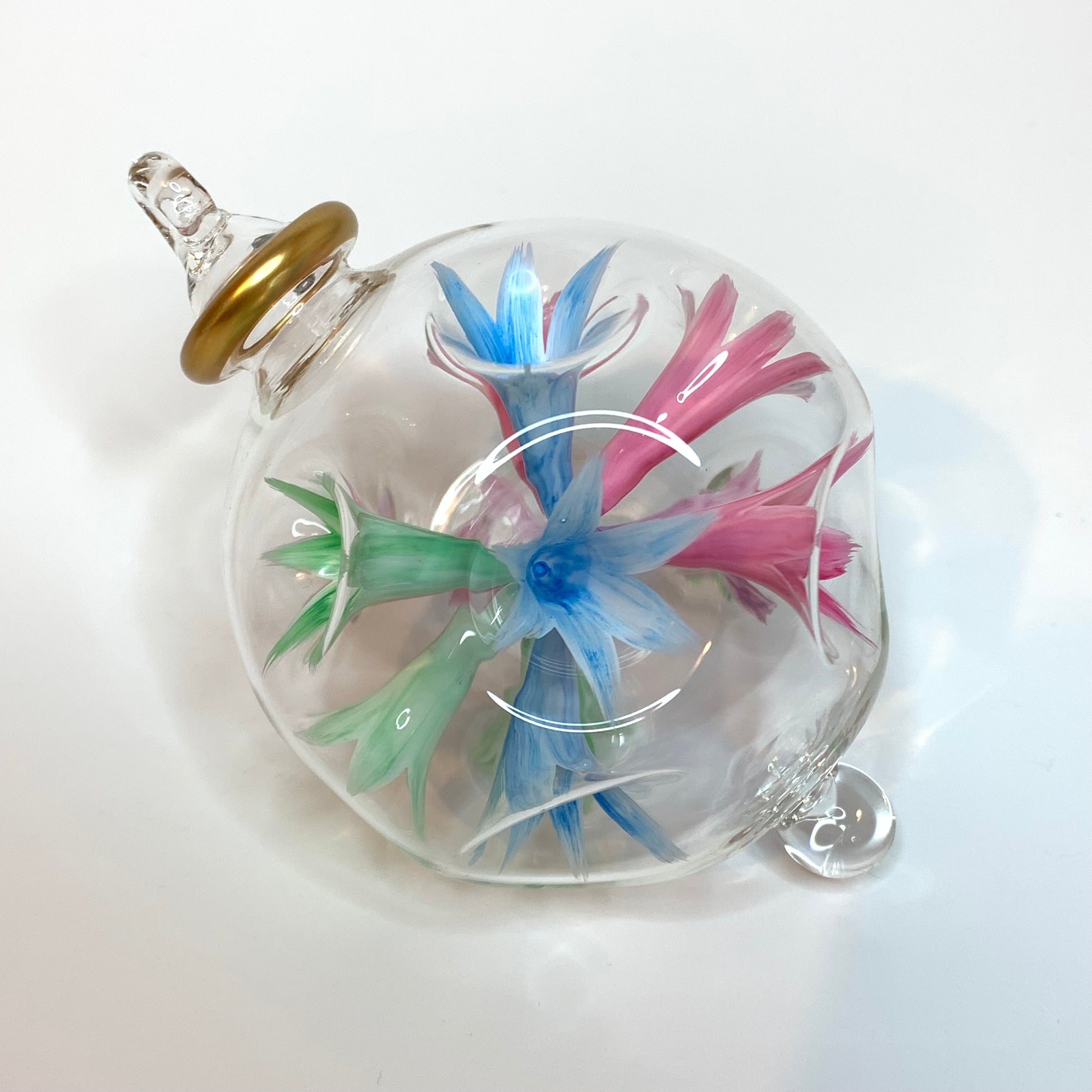 Blown Glass Ornament - Blossoms Pastels