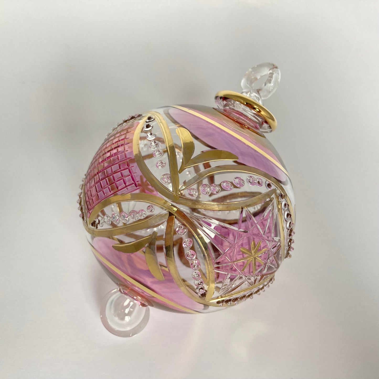 Blown Glass Ornament - Pink Carousel