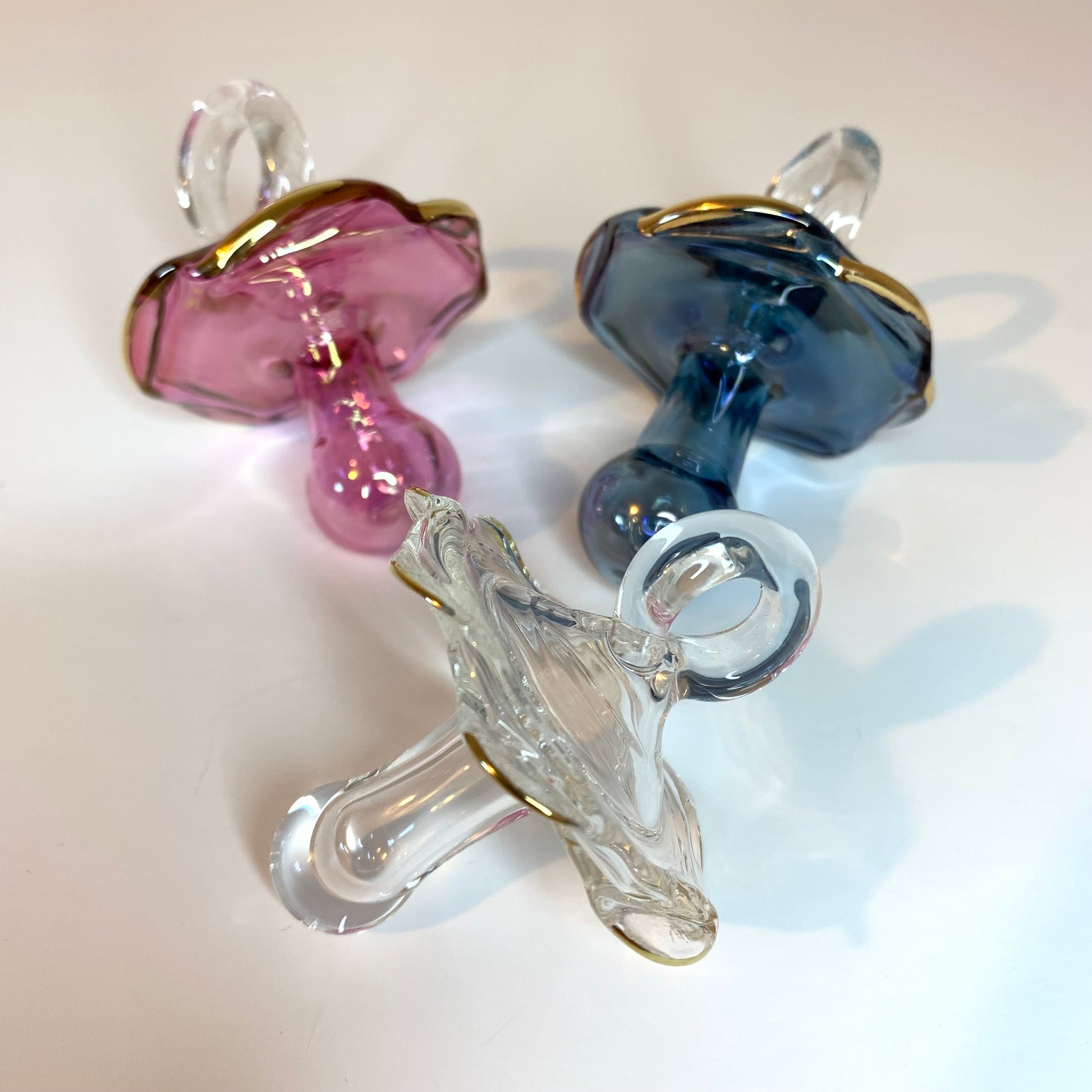 Blown Glass Ornament - Pacifier: Clear